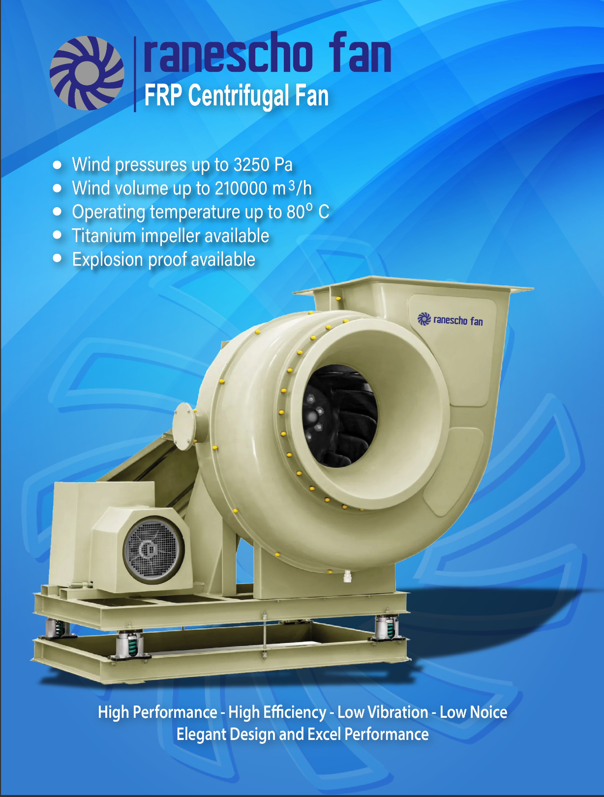 Centrifugal Big Volume FRP Casing Fan